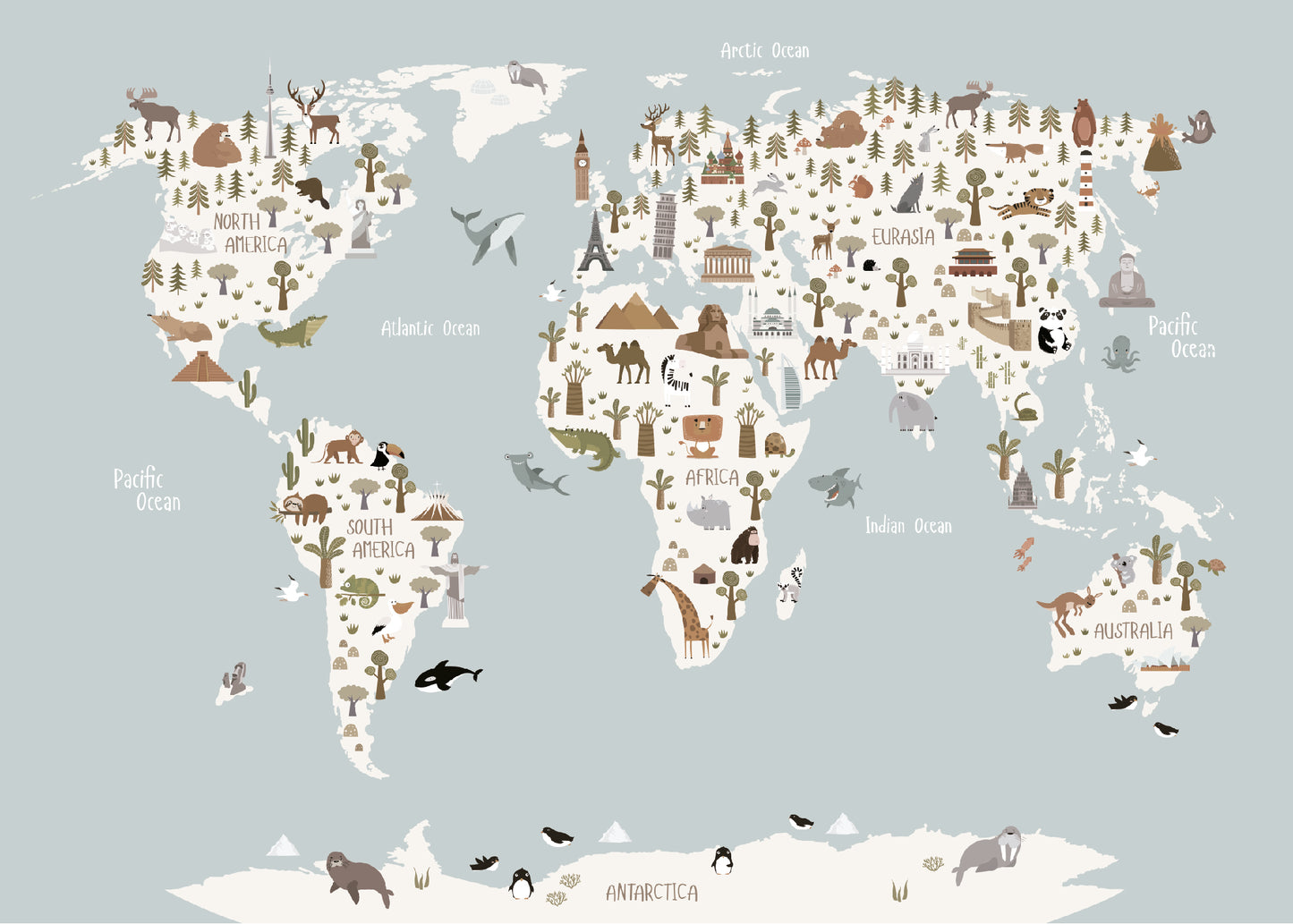 PAPEL MURAL MAPAS MAPAT008