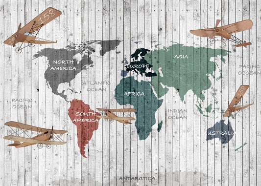PAPEL MURAL MAPAS MAPAT009